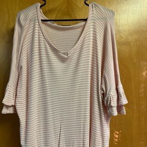 Pink and White 3/4 shirt